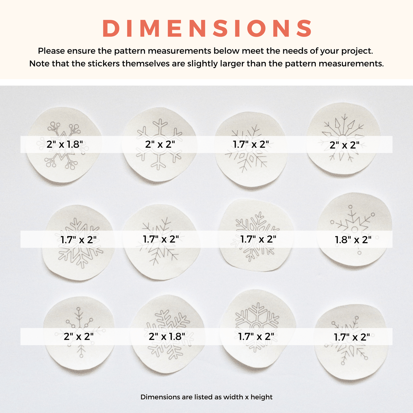 Snowflake Stick and Stitch Patterns