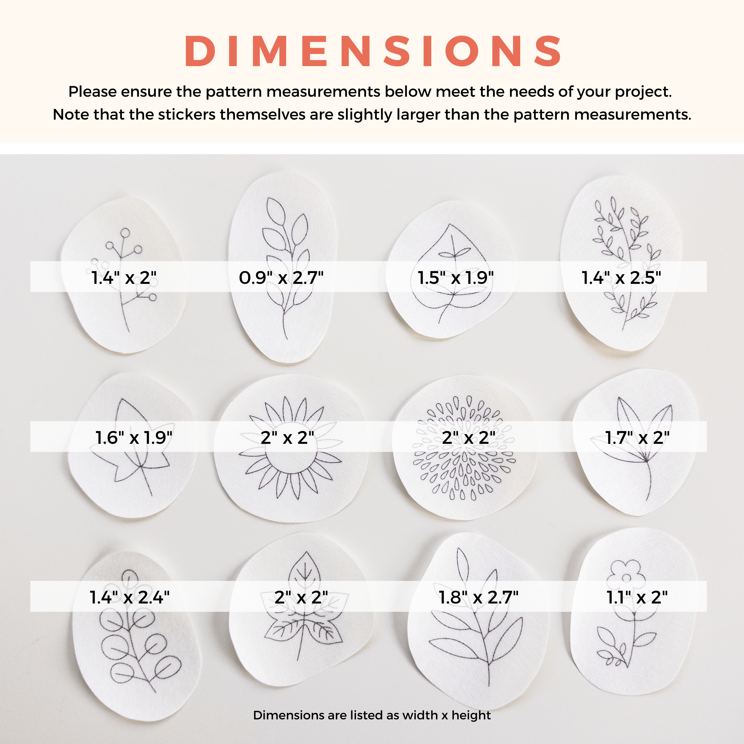 Autumn Botanical Stick and Stitch Patterns