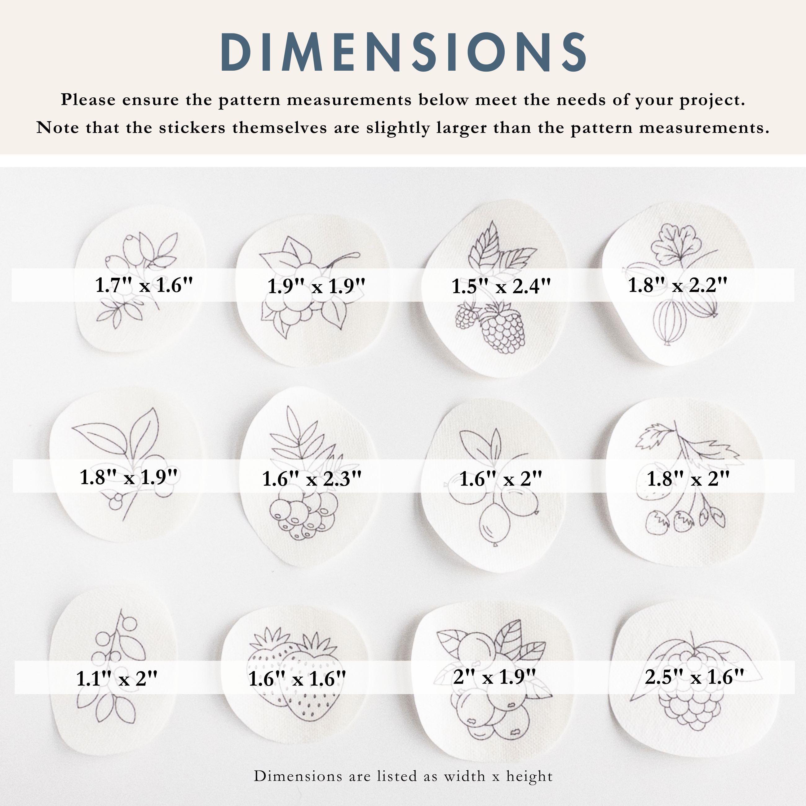 Berry Stick and Stitch Patterns