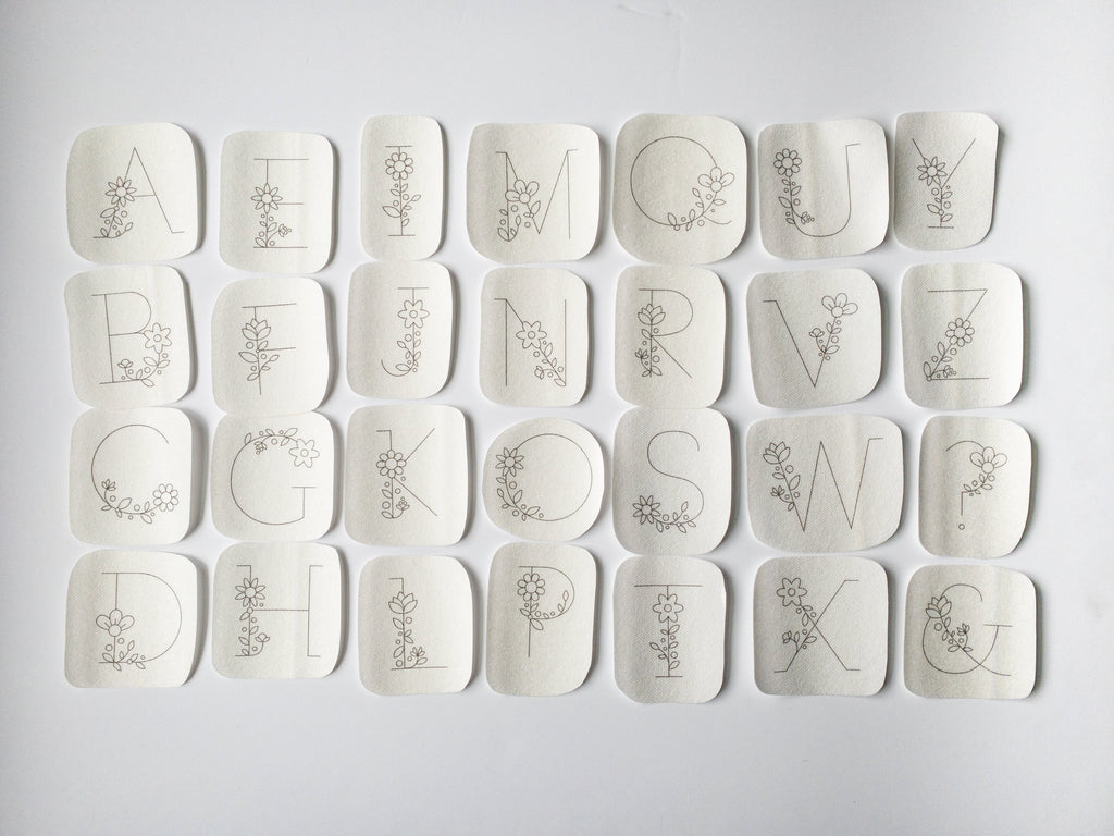 Floral Letters Stick and Stitch Patterns