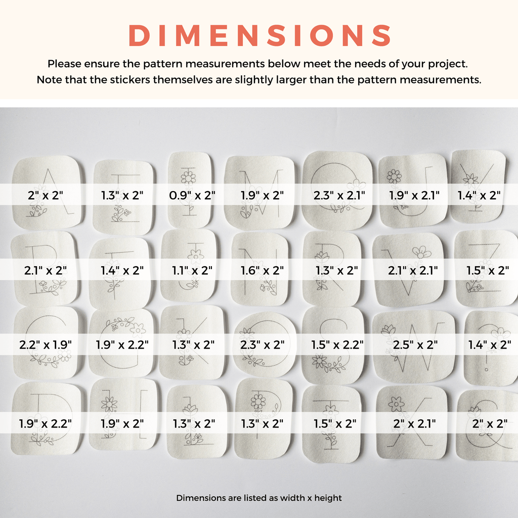 Floral Letters Stick and Stitch Patterns