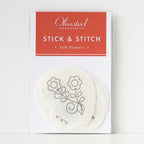 Folk Flowers Stick & Stitch embroidery patterns on water-soluble stabilizer, featuring Scandinavian-inspired floral designs.