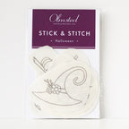 Pack of Olmsted Needlework Co. Halloween Stick & Stitch embroidery patterns, featuring a witch hat design.