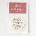 Olmsted Needlework Co. Stick & Stitch Hearts embroidery patterns on water-soluble stabilizer.