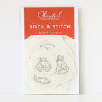 Olmsted Needlework Co. Jack O'Lantern Stick & Stitch embroidery patterns on washaway stabilizer.