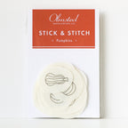 Olmsted Needlework Co. Pumpkin Stick & Stitch embroidery patterns on water-soluble stabilizer.