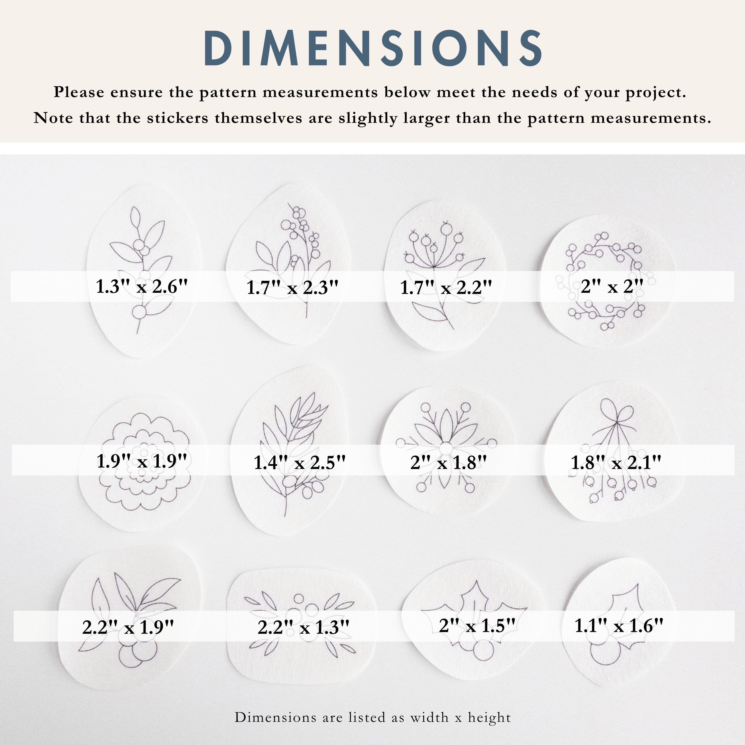 Winter Berry Stick and Stitch Patterns